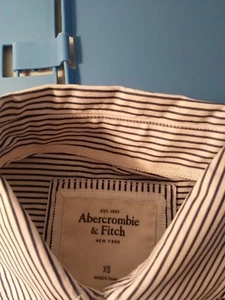 Abercrombie & Fitch Striped Long Sleeve Button Down Shirt Women Sz XS Blue/White - Picture 1 of 4