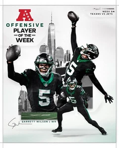 Foto de fútbol americano de la NFL Garrett Wilson 2024 semana 9 collage New York Jets 8x10 - Imagen 1 de 1