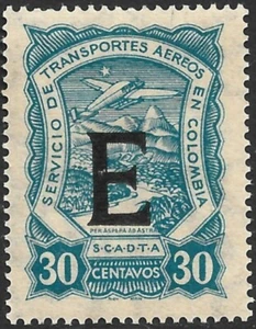 Colombia Scott CLE28 SCADTA VF Mint Lightly Hinged Spain Consular Ovp't 1923. - Picture 1 of 2