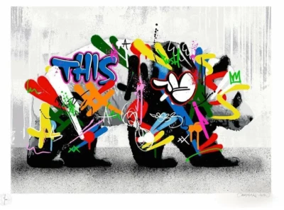 Martin Whatson Panda трафаретная печать ограниченный тираж и подпись (PP) - Изображение 1 из 2