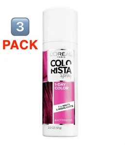 ๐ฉ๐ผ Lot Of 3 L'Oreal Paris Colorist HOTPINK Hair Makeup Temporary 1Day Spray A6 - Picture 1 of 6