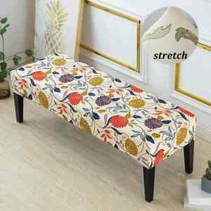 Long Ottoman Cover Bench Cover Stretch Piano Stool Cover Printed Chair Slipcover