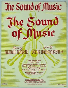 Sound Of Music Piano Vocal Sheet Music Vintage Williamson Rodgers Hammerstein - Picture 1 of 6