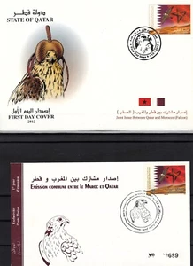 Qatar Morocco Joint Issue Stamps 2012 First Day Covers, Falcon Raptor Bird Flag - Picture 1 of 1