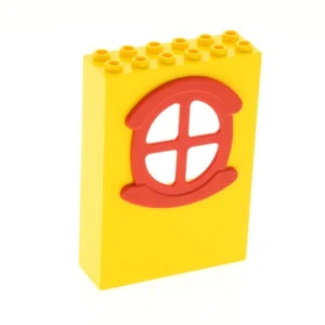 1x Lego Fabuland Window Frame 2x6x7 Yellow Red Fensterkreuz 3678 x635c01 - Picture 1 of 1