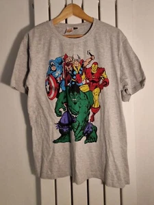 Grey Short Sleeve Marvel Comics T Shirt Medium Retro Vintage Hulk Thor - Picture 1 of 13