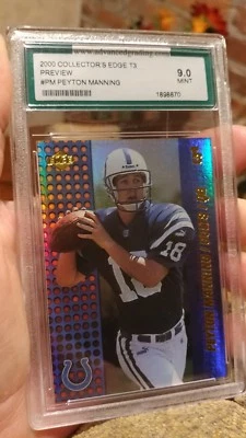 2000 Collector's Edge T3 Preview #PM Peyton Manning Other Encased Football Card - Image 1 of 2