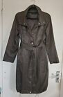 PLANET SILVER GREY LONG  PARKA COAT WITH TIE BELT SIZE 10 