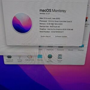 Apple iMac A1418 21.5" Desktop - MK442B/A (October, 2015)