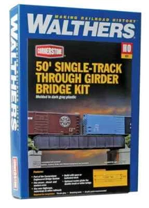 Walthers Cornerstone 933-4501 HO 50' Single-Track Thru Girder Bridge Kit SEALED - Picture 1 of 4