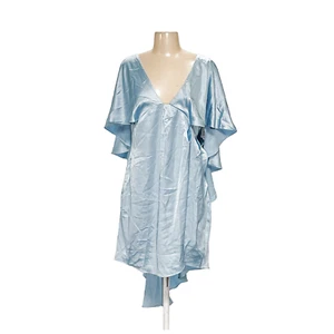 Fashion Nova Blue Wrap Midi Dress 2XL - Picture 1 of 4