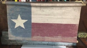 Rustic Distressed Canvas/cloth Hanging Texas Flag Wall Decor 27x15 - Picture 1 of 5