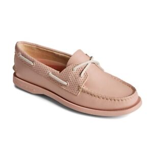 Sperry Pin Perforated Boat Shoe - Rose Size 9.5