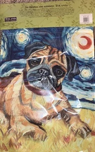 Toland Decorative Garden Flag FAWN Pug Dog Pals  Art Flag 12”x18” New 112662 - Picture 1 of 3