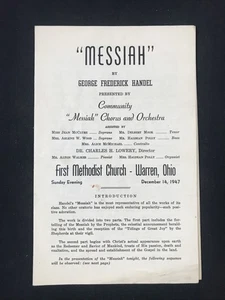 First Methodist Church Warren Ohio December 14, 1947 Handels messiah program - Picture 1 of 3