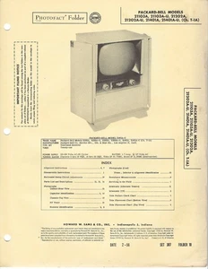 1956 Packard-Bell 21103A Television TV Photofact Manual Schematic 21202A 21401A - Picture 1 of 2
