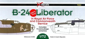 DK Decals 1/72 B-24 LIBERATOR in Royal Air Force & Commonwealth Service - Picture 1 of 4