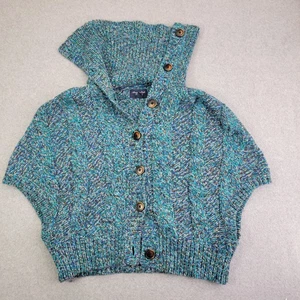 AMERICAN EAGLE CARDIGAN womens XS sweater knit TURQUOISE SLEEVELESS - Picture 1 of 10