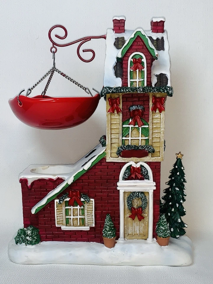 Yankee Candle Tea Light Red Holiday House P2 calentador de tarta de Navidad LTD DIFÍCIL DE ENCONTRAR Foto 1 de 4