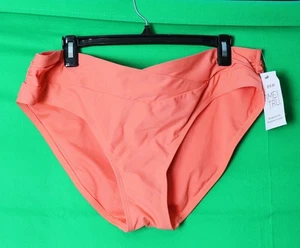 Time And True Swim Bottom Plus Size 1X Mid Rise Bikini orange NWT (b677) - Picture 1 of 4