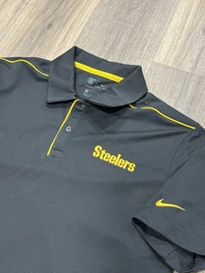 NIKE PITTSBURGH STEELERS MEN'S DRI-FIT  NFL BLACK POLO SHIRT Medium - Picture 1 of 6