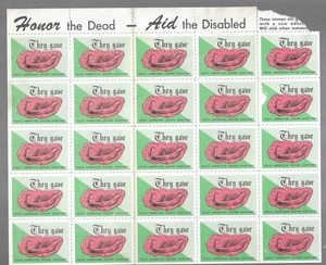 VFW Buddy Poppy Sheet Scorr 4079 Cinderella Charity Stamp Early Issue - Picture 1 of 1
