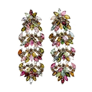 925 Sterling Silver Earrings Marquise Tourmaline Sapphire Gemstone Jewelry - Picture 1 of 13