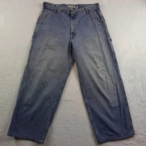 VTG Abercrombie and Fitch Jeans Men 36x26 Wide Leg Baggy Distressed - Picture 1 of 9