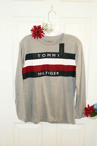 TOMMY HILFIGER Boys L Long Sleeve T-Shirt NWT Grey Heather - Picture 1 of 6