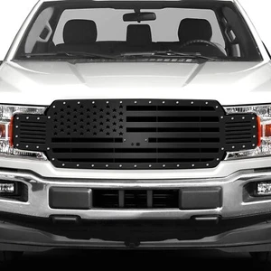 300 INDUSTRIES Steel Grille for 18-20 Ford F-150 W/ CAMERA MT - AMERICAN FLAG ST - Picture 1 of 3