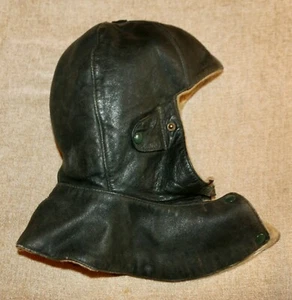 VINTAGE SHEEPSKIN AND BROWN LEATHER AVIATION/BIKER'S/MOTORING HAT - Picture 1 of 6
