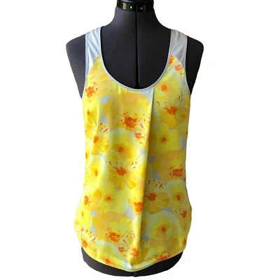 Топ Caslon без рукавов размер XS желтый/серый цветочный декольте - Изображение 1 из 4