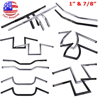 Barra Z de arrastre de manillar de motocicleta de 1" y 7/8" para Harley Chopper Bobber Universal EE. UU. Foto 1 de 4