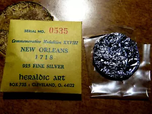 Heraldic Art Medal: "NEW ORLEANS 1718 " Super Gem BU Original Packaging D8 - Picture 1 of 4