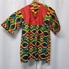 African Dishaki Shirt Homemade Kenti Print Double Wax Block Aztec Pattern