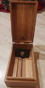 Vintage Wood Wooden Box  1960's Finger File GOODWILL Office Photo Storage  - Picture 1 of 6