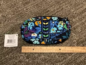 Vera Bradley Mirror Cosmetic Midnight Blues Quilted Zip Travel Makeup NWT Rare - Picture 1 of 7