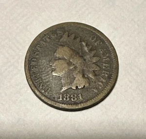 1881 Indian Head Cent Penny guter Zustand nagelneu 2x2 Halter - Bild 1 von 4
