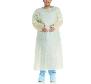 HALYARD Tri-Capa AAMI Nivel 2 Sobre-La-Cabeza Vestido Amarillo Aislamiento Grande 10/PK - Imagen 1 de 2