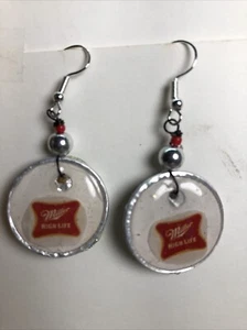 Miller High Life Beer Earrings - Picture 1 of 3