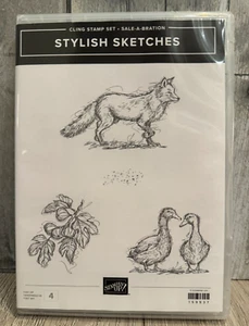 Stampin Up NUEVO Elegante Bocetos Montaje en Goma Juego de Sellos - Imagen 1 de 2