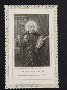holy card santino merlettato canivet L. TURGIS PL. 627 "ST. JOSE DE CALAZANS" - Picture 1 of 2