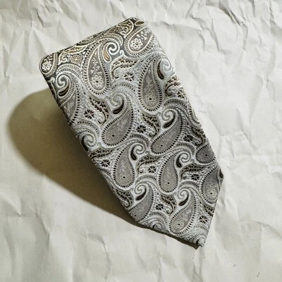 Corbata para hombre Thomas rosa plateada/geométrica ANCHO: 3. 3/8" LONGITUD: 59" Foto 1 de 4