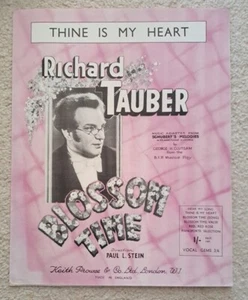 Vintage Noten - THINE IS MY HEART - Richard Tauber - Blossom Time - 1934 - Bild 1 von 4