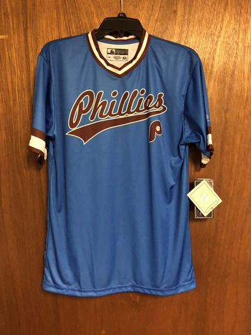 New MLB Philadelphia Phillies Official True Fan Blue Polyester Shirt Cover