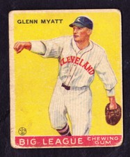 1933 GOUDEY #10 GLENN MYATT INDIANS ROOKIE