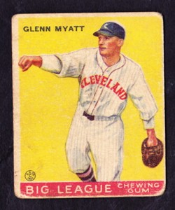 1933 GOUDEY #10 GLENN MYATT INDIANS ROOKIE