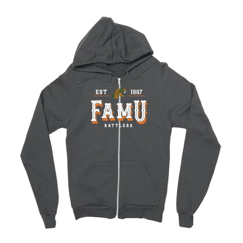 Venley Official NCAA FAMU Rattlers Est 1887 Zip Hoodie Cover