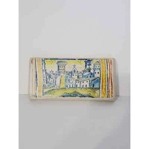 Vintage Sharon Kurtz Signed Tuscan Style Hand-Cast Decorative Tile/Wall Plaque - Picture 1 of 4