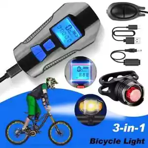 Luces de LED para bicicletas accesorios USB recargable impermeable + Luz Trasera - Picture 1 of 16